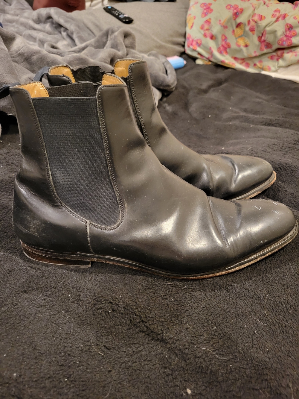 Men's Black Leather Chukka Chelsea Boots - Sleek Slip-On Style
